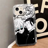 Coque Jujutsu Kaisen Manga Noir et Blanc Transparente pour iPhone