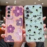 Coque fleurs violettes et tulipes noires pour Samsung Galaxy