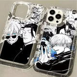Coque Jujutsu Kaisen Manga Noir et Blanc Transparente pour iPhone