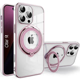 Coque silicone antichoc magnétique avec support pour iPhone 16