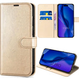 Étui portefeuille à rabat en cuir synthétique pour iPhone 16 et 17