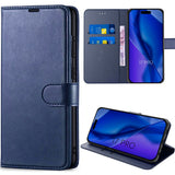 Étui portefeuille à rabat en cuir synthétique pour iPhone 16 et 17