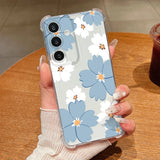 Coque fleurs noires et bleues pour Samsung Galaxy
