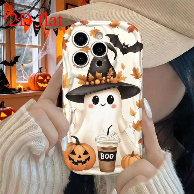 Coque Halloween Fantôme Chapeau de Sorciè...