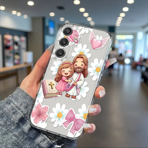 A Little Girl With The Bible Pattern Phone Case For iPhone 18 17 Air 16e 15 14 13 12 11 Pro Max Plus SE 2020 2022 Funda Coque