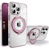 Coque silicone antichoc magnétique avec support pour iPhone 16