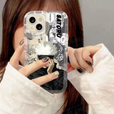 Coque Jujutsu Kaisen Manga Noir et Blanc Transparente pour iPhone
