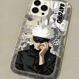 Coque Jujutsu Kaisen Manga Noir et Blanc Transparente pour iPhone