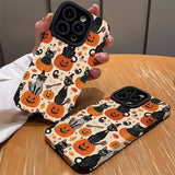 Coque Halloween Chat Noir et Citrouille pour iPhone
