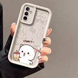 Coque Chat Mochi Pêche pour Couples pour Samsung Galaxy