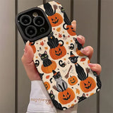 Coque Halloween Chat Noir et Citrouille pour iPhone
