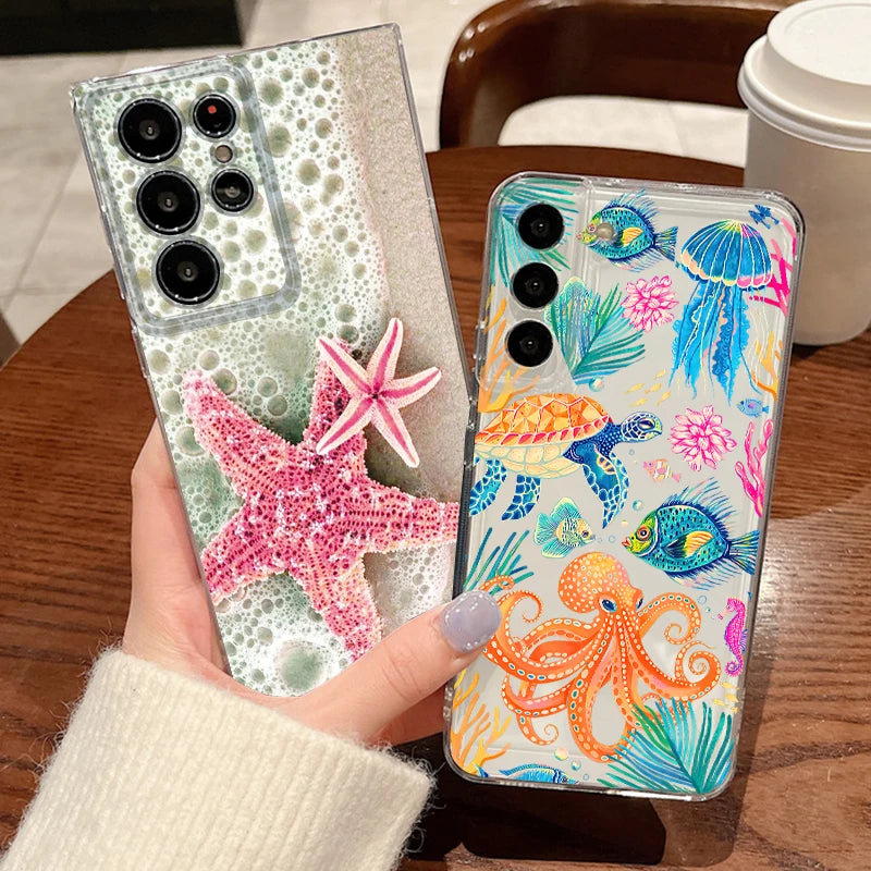 Coque étoile de mer et pieuvre pour Samsung Galaxy