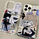 Coque Jujutsu Kaisen Manga Noir et Blanc Transparente pour iPhone