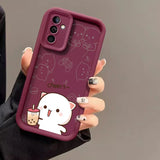 Coque Chat Mochi Pêche pour Couples pour Samsung Galaxy