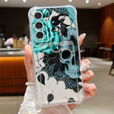 Coque gothique crâne et fleurs pour Samsung Galaxy