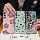 Coque fleurs violettes et tulipes noires pour Samsung Galaxy