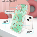 Coque rigide antichoc silicone et PC anti-rayures pour iPhone 13 à 16