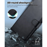 Étui portefeuille à rabat en cuir synthétique pour iPhone 16 et 17