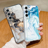 Coque marbre bleu aquarelle pour Samsung Galaxy