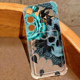 Coque gothique crâne et fleurs pour Samsung Galaxy