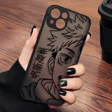 Coque Jujutsu Kaisen Noir Mat Antichoc pour iPhone