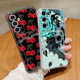 Coque gothique crâne et fleurs pour Samsung Galaxy