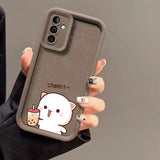Coque Chat Mochi Pêche pour Couples pour Samsung Galaxy