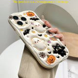 Coque Halloween Fantôme, Chat Noir et Citrouille pour iPhone