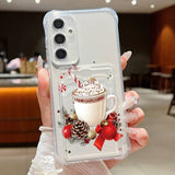Coque bonhomme de neige et chocolat chaud pour Samsung Galaxy