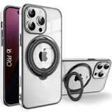 Coque silicone antichoc magnétique avec support pour iPhone 16