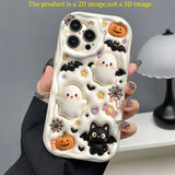 Coque Halloween Fantôme, Chat Noir et Citrouille pour iPhone