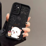 Coque Chat Mochi Pêche pour Couples pour Samsung Galaxy