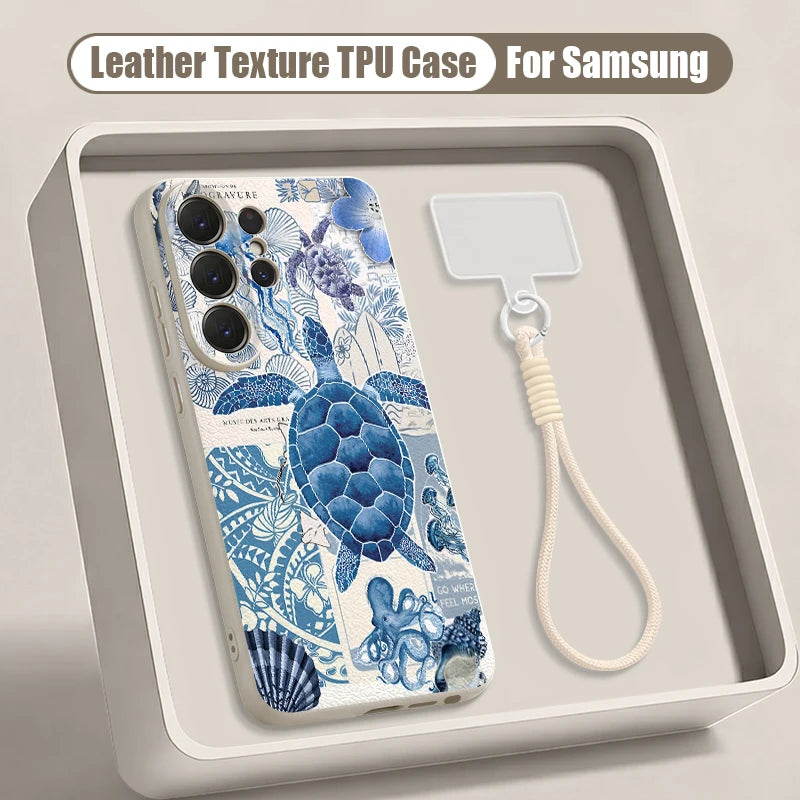 Coque tortue de mer bleue pour Samsung Galaxy