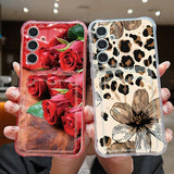 Coque roses rouges et léopard pour Samsung Galaxy