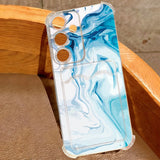 Coque marbre bleu aquarelle pour Samsung Galaxy