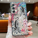 Coque fleurs violettes et tulipes noires pour Samsung Galaxy