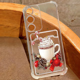 Coque bonhomme de neige et chocolat chaud pour Samsung Galaxy