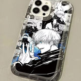 Coque Jujutsu Kaisen Manga Noir et Blanc Transparente pour iPhone