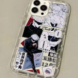 Coque Jujutsu Kaisen Manga Noir et Blanc Transparente pour iPhone