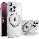 Coque silicone antichoc magnétique avec support pour iPhone 16