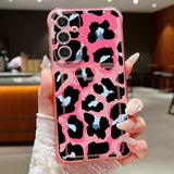 Coque léopard rose et papillons bleus pour Samsung Galaxy
