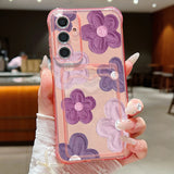 Coque fleurs violettes et tulipes noires pour Samsung Galaxy