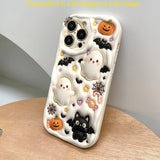Coque Halloween Fantôme, Chat Noir et Citrouille pour iPhone