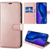 Étui portefeuille à rabat en cuir synthétique pour iPhone 16 et 17