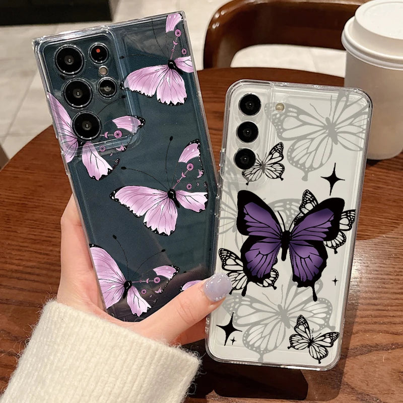 Coque papillons violets pour Samsung Galaxy