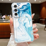 Coque marbre bleu aquarelle pour Samsung Galaxy
