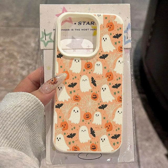 Coque Halloween Motif Fantômes et Citroui...