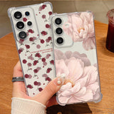 Coque fleurs noires et bleues pour Samsung Galaxy
