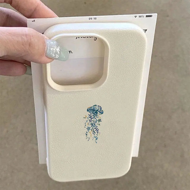 Coque Méduse et fleurs
