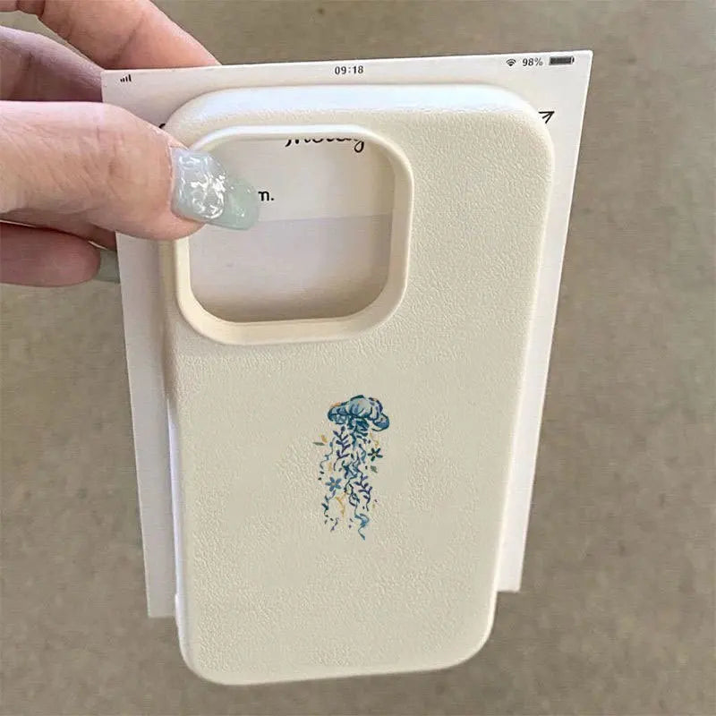 Coque Méduse et fleurs